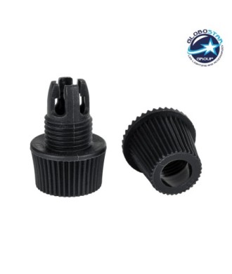 GloboStar® DIY 77564 Επιτοίχιος Στυπιοθλίπτης - Στήριγμα Καλωδίου Φωτιστικού - Φ1.6 x Υ2.3cm - Μαύρο - Πλαστικό - 5 Χρόνια Εγγύηση